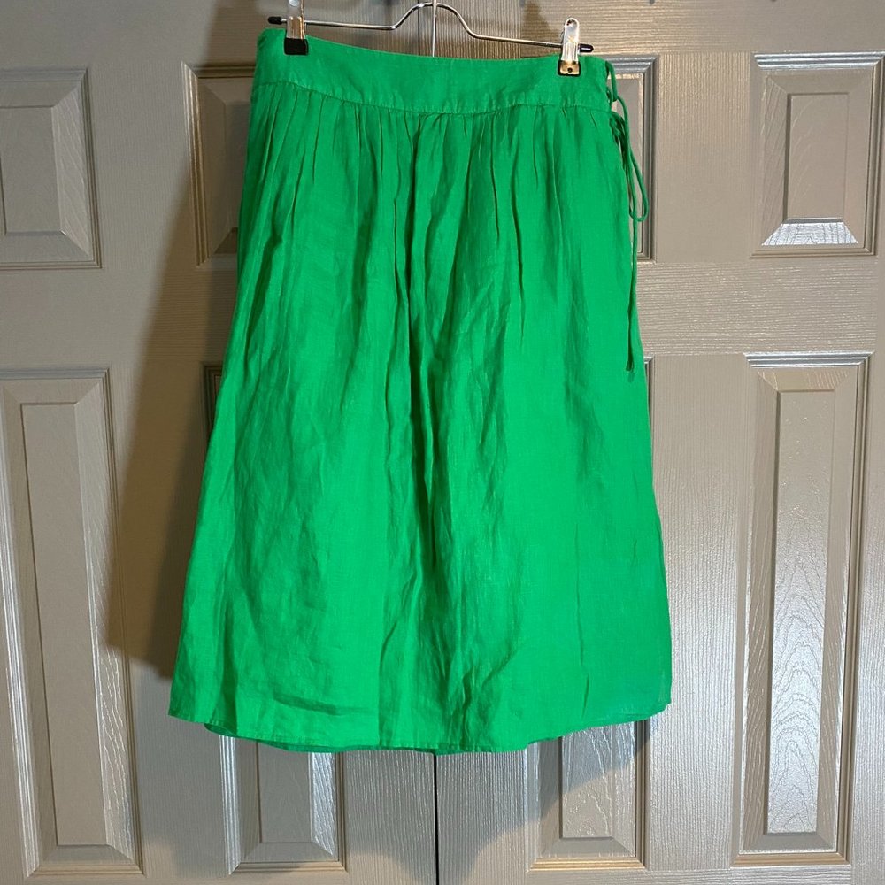 J. Crew Green Linen Skirt - Picture 2 of 5